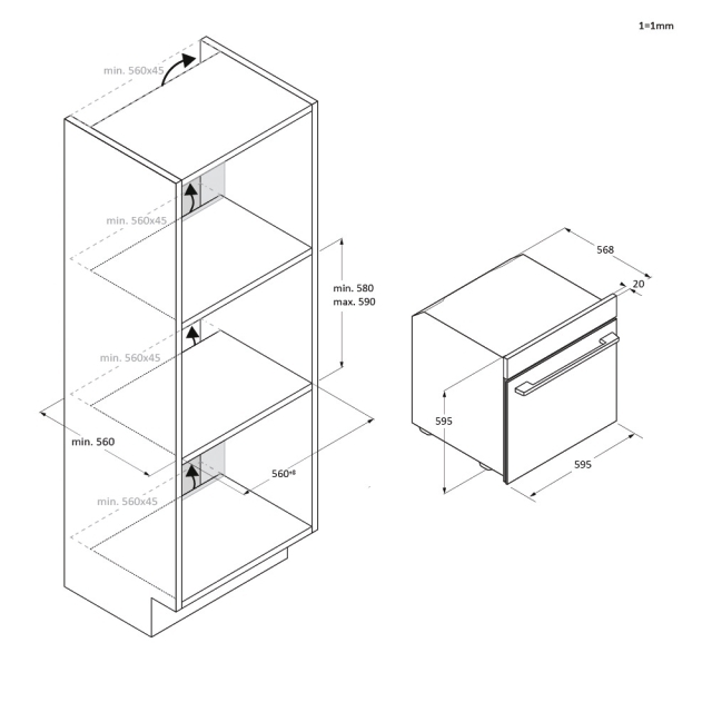 CA6 N5B3EYTX | Cuptoare incorporabile Candy Bake 800 Stainless